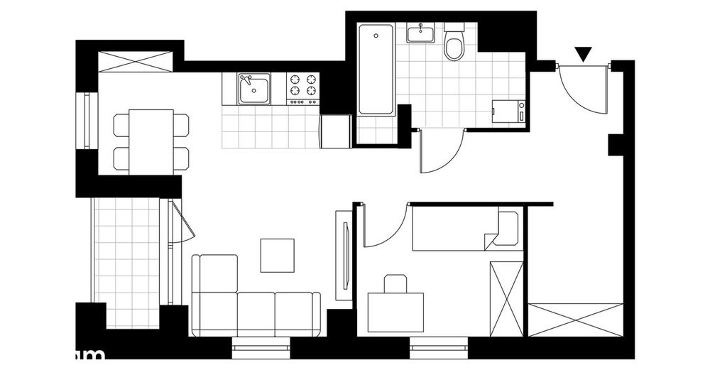 2-pokojowe mieszkanie 40 m² + loggia Bezpośrednio - Widok 3