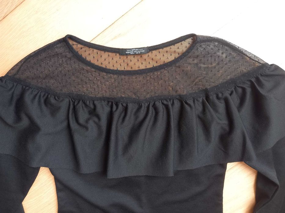 Body preto com renda, tam. XS