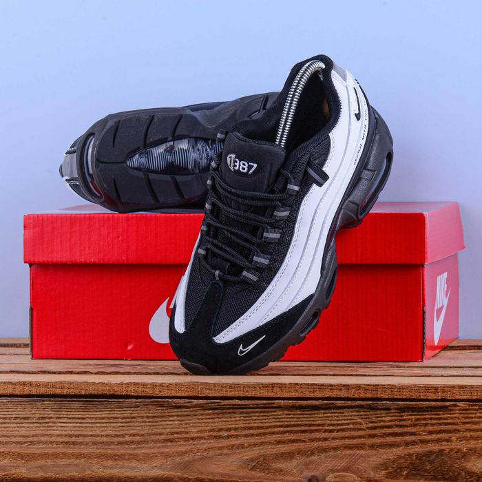(2407) Кросівки Nike Air Max 95 білі з чорним (37-41) - найк найки В'єтнам