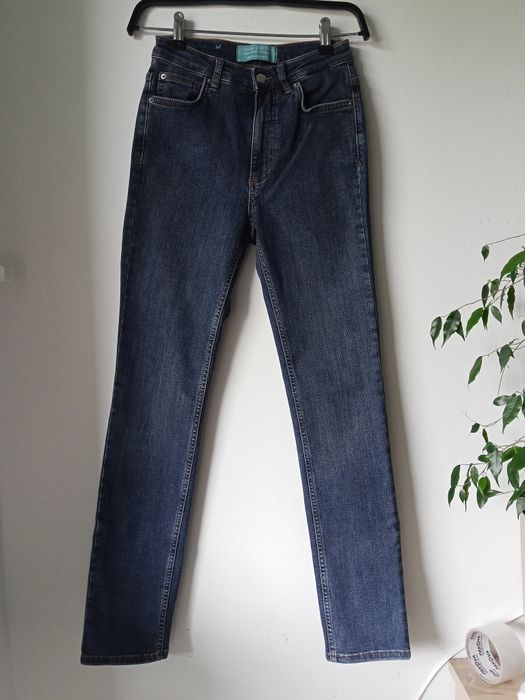 Spodnie jeansowe prosta nogawka wysoki stan vintage straight
