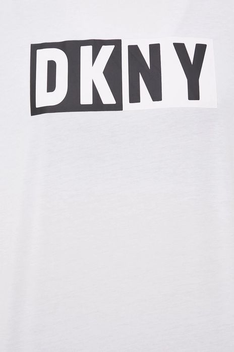 T-shirt biały z logo DKNY S