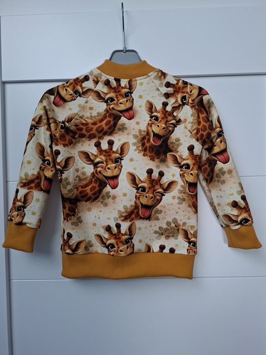 Nowa bluza bomberka zapinana na zamek rozmiar 104 zyrafy unisex