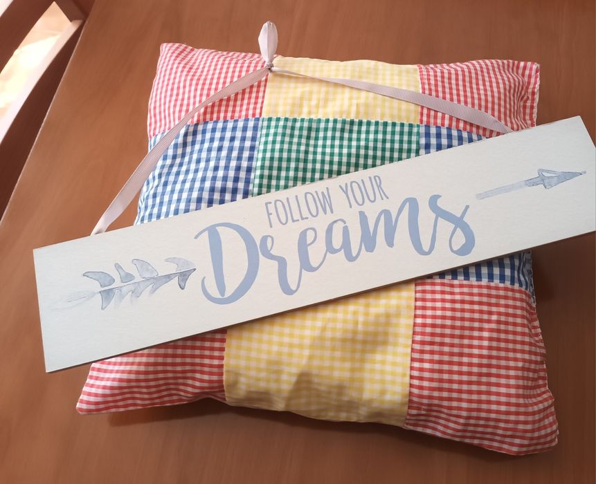 Conjunto de almofada + Frase motivacional