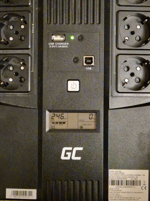 UPS Green Cell 600VA (GC UPS06) | 100% SPRAWNY | Kupiony w 2024