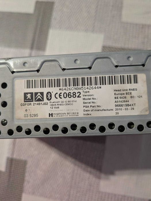 Auto radio Peugeot 3008 96661984XT