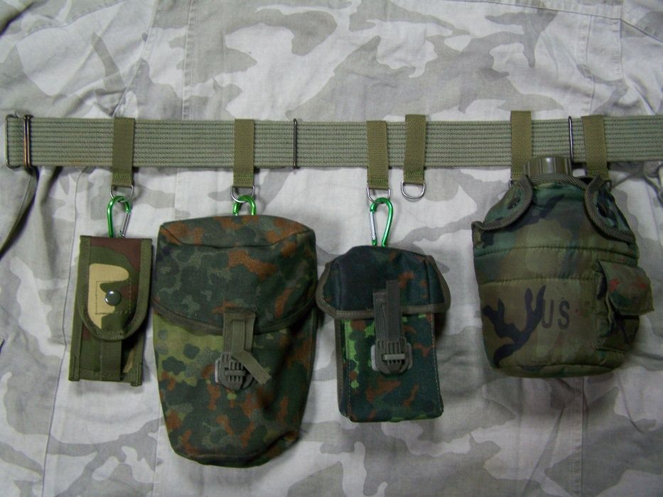 Bojówki Szlufki parciane na pas wojskowy, PRL, LWP, WP