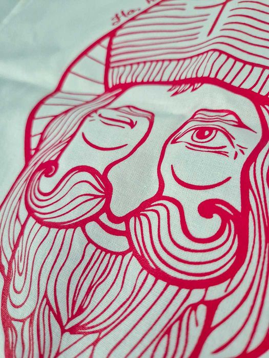 Świąteczna lniana torba - nowa