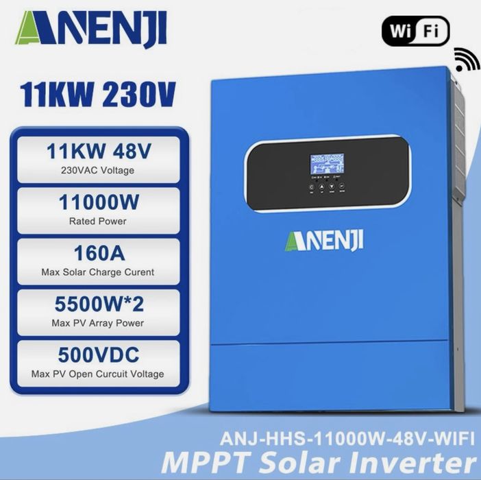 Гібридний інвертор Anenji ANJ-HHS-11KW-48V-Wi-Fi