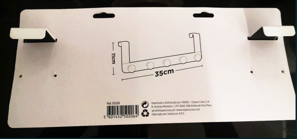 NOVO Cabide de porta branco