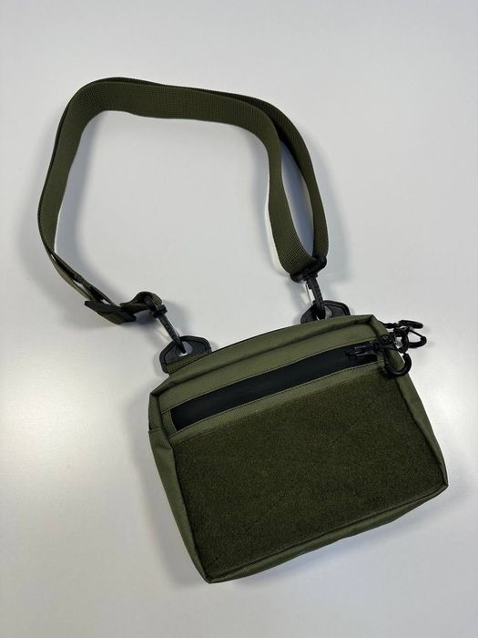 Чоловіча тактична сумка месенджер через плече тактическая плечо чорна