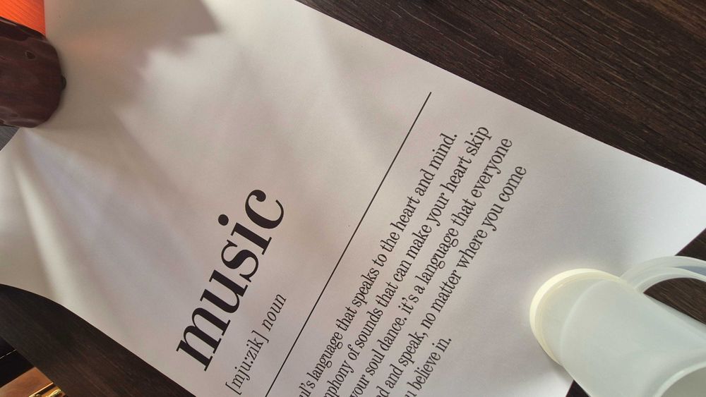 Poster tela impressa com a definição de MUSIC 40x60cm