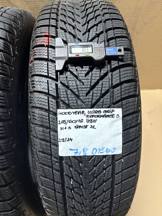 2x 215/60R16 99H GOODYEAR ULTRAGRIP Performance 3 opony zimowe XL 3PMSF M+S 2024r Demo