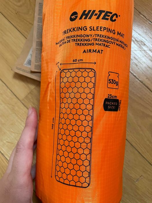 Materac nadmuchiwany trekkingowy Hi-Tec Airmat 190x60cm pomarańczowy