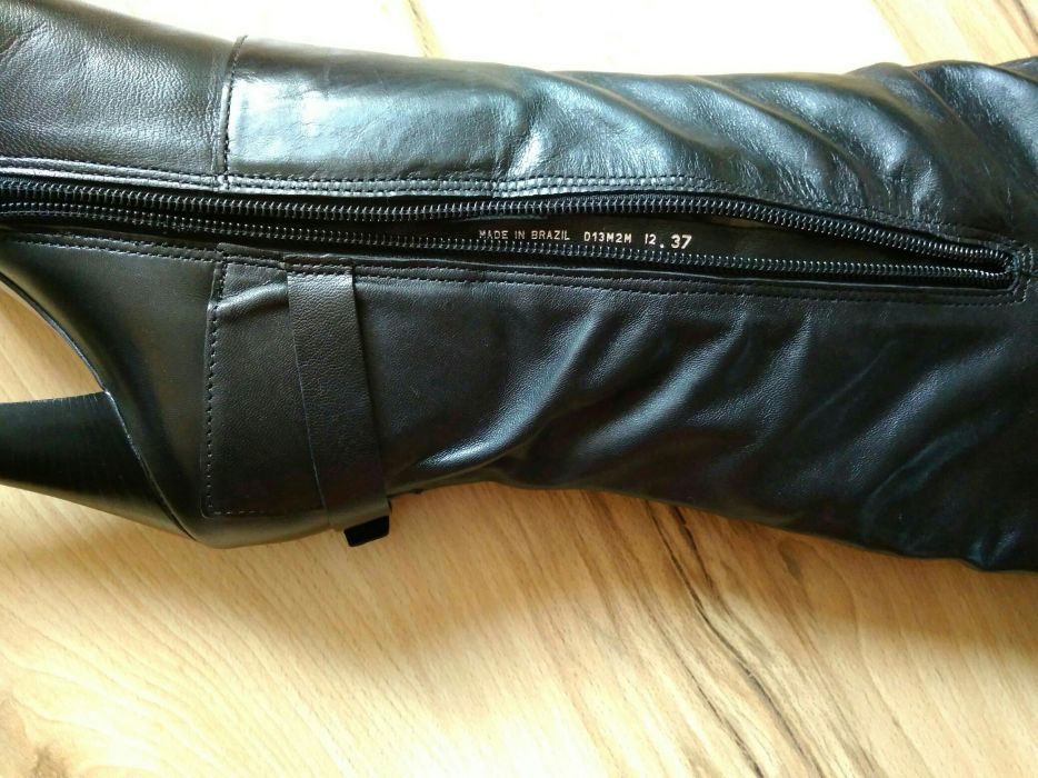 Kozaki skórzane Geox 37 obcas czerwona podeszwa