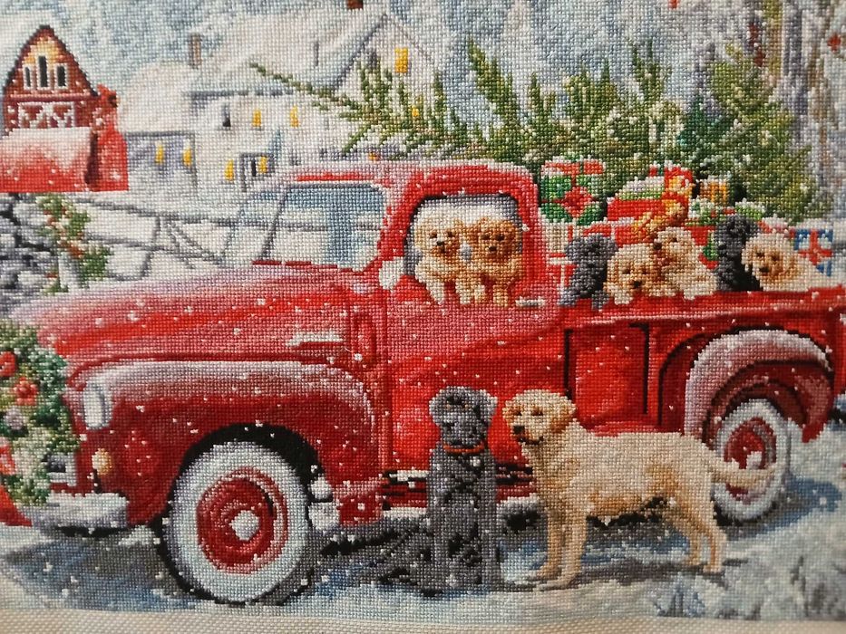 Вишита картина хрестиком "Різдвяна доставка"