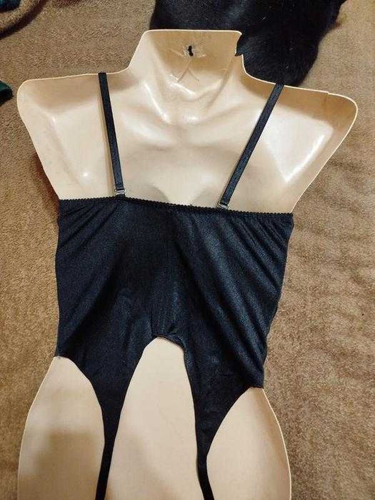 Стимпанк черный корсет кожаный Black Level