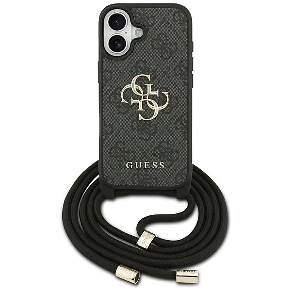 Etui Guess 4G Big Logo Cord Stap Crossbody na iPhone 17 - czarne