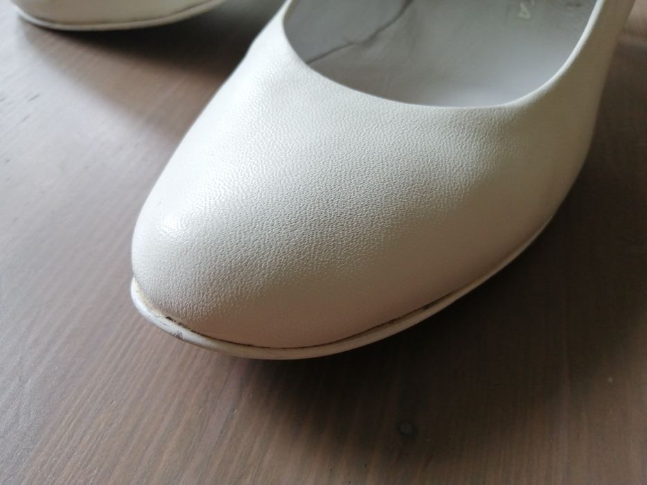 Buty białe, ślubne, LaMarka, skórzane