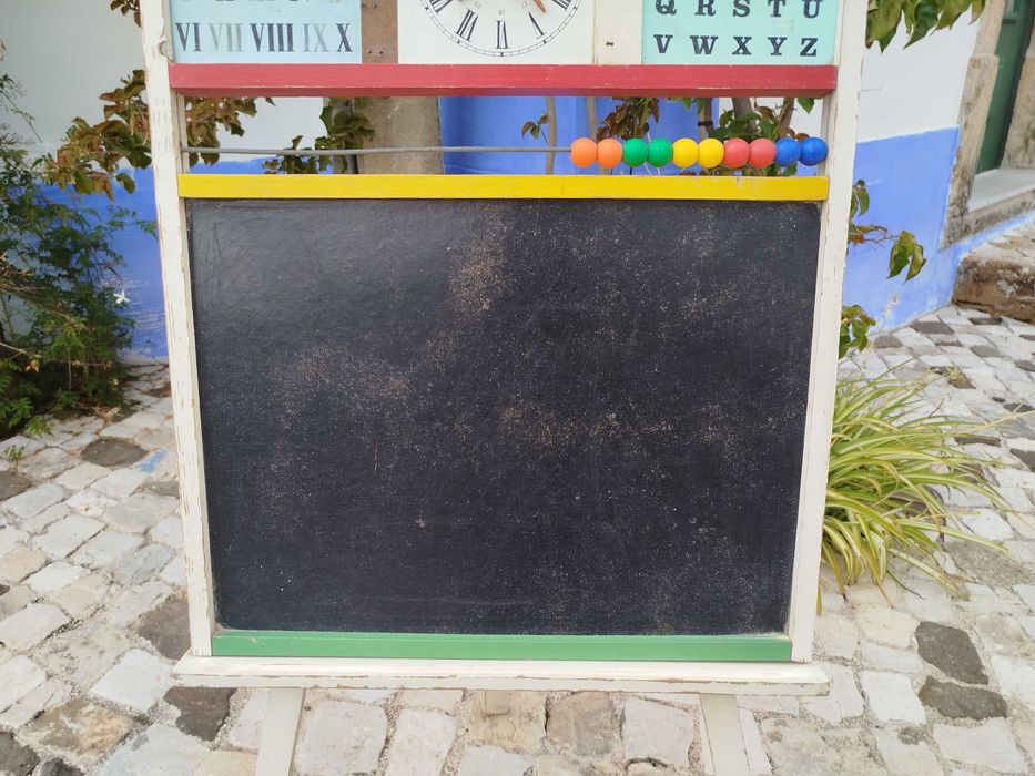 Quadro de Giz Antigo para Crianças - Brinquedo Antigo Português  em Madeira
