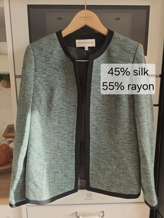 Marynarka żakiet jedwabny premium r.36 elegancki