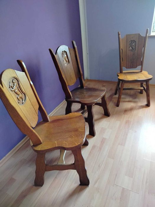 Krzesła drewniane dąb
