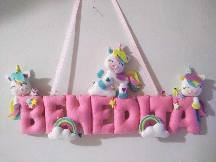 Placa Decoração Enfeite Unicórnio