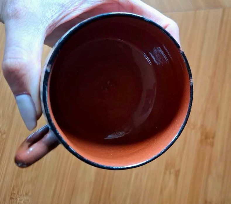 PRL vintage bułgarski ceramiczny  serwis do herbaty ręcznie malowany