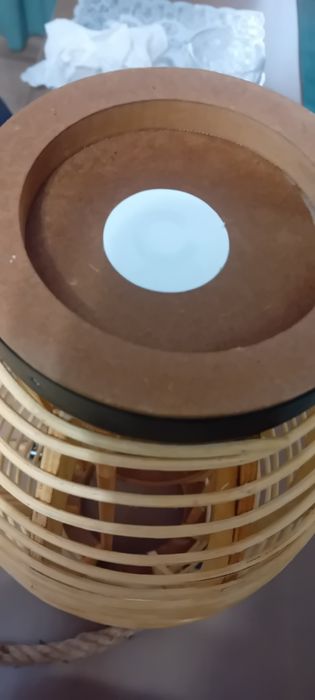 Piękny duży lampion drewniany Boho