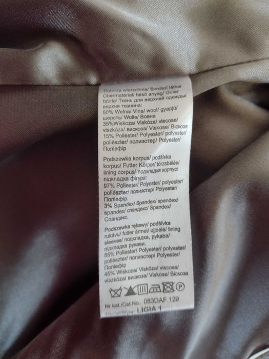 Marynarka wełna/wiskoza Tatuum, rozm. 42