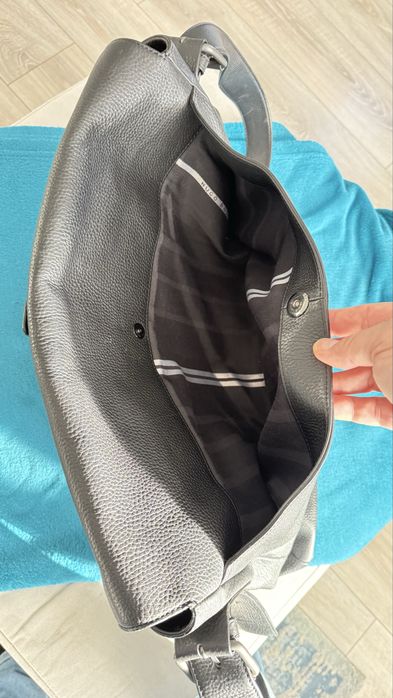 Torba skórzana Hugo Boss czarna duża