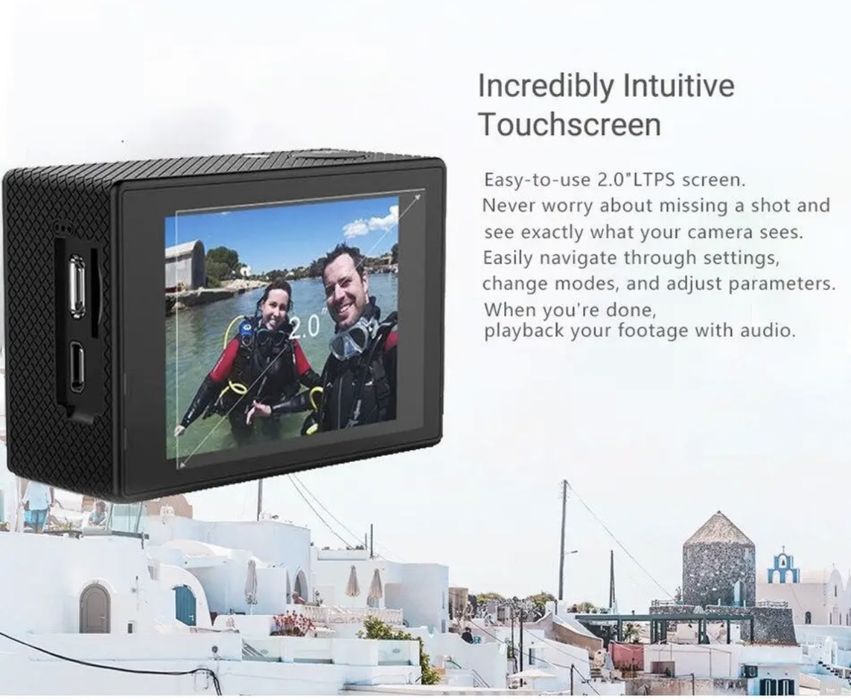 Екшн-камера SJCAM SJ4000 AIR silver 4K-30FPS з водонепроникним кейсом