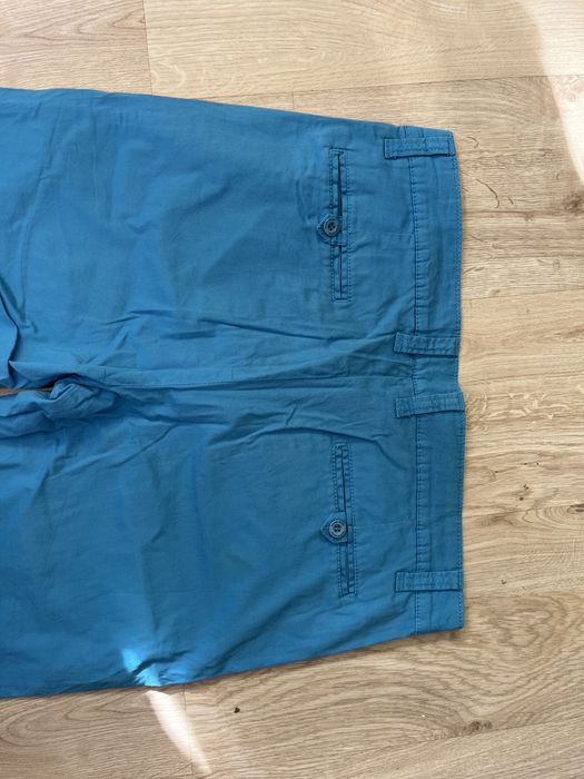 Spodnie z materiału L:32 Van Graaf niebieskie letnie męskie