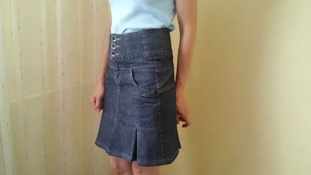 spódnica dżins denim wysoki stan S/M