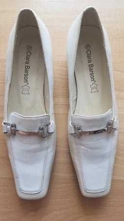 Buty damskie białe skórzane skóra