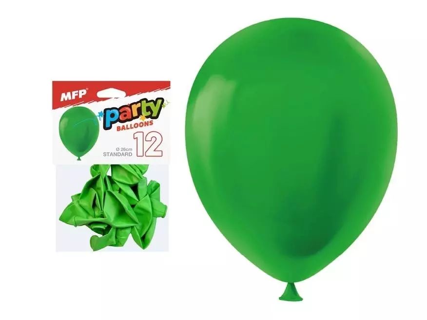 Balon dmuchany zielony 26cm 12szt. Nowy Produkt