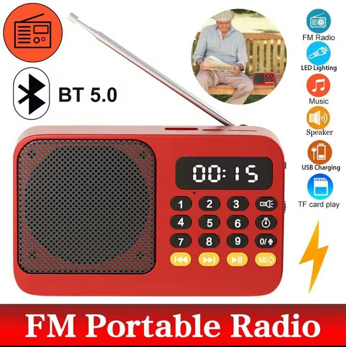 Радиоприемник Bluetooth-колонка LED-дисплей MP3-плеер USB Радио FM