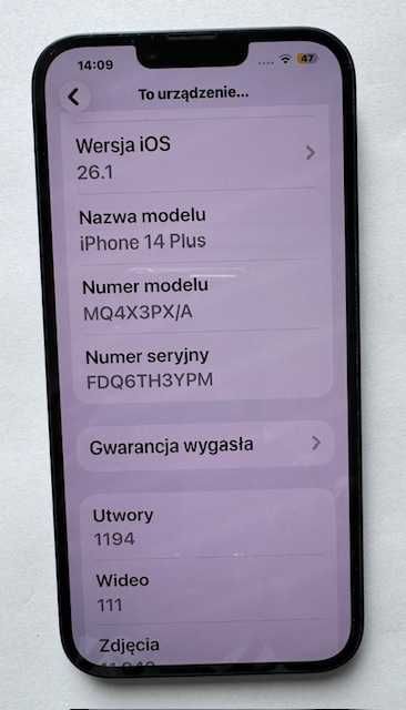 iPhone 14 Plus • 128 GB • stan dobry • bateria 85% • MagSafe case