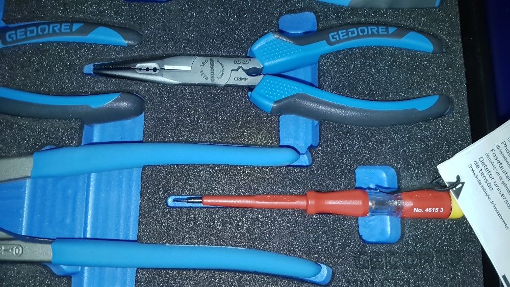 Gedore Jogo Sortido de alicates+chave de fendas, SET-BOXX 72, 9 peças