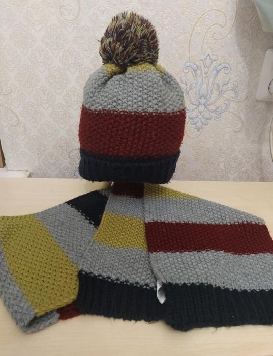 Осенняя шапка шарф набор детский