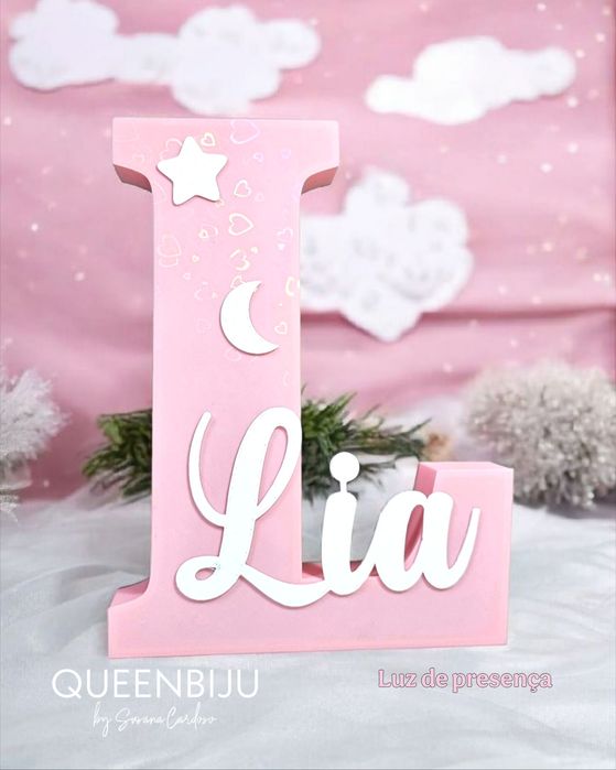 Luz de presença Personalizável letra e nome