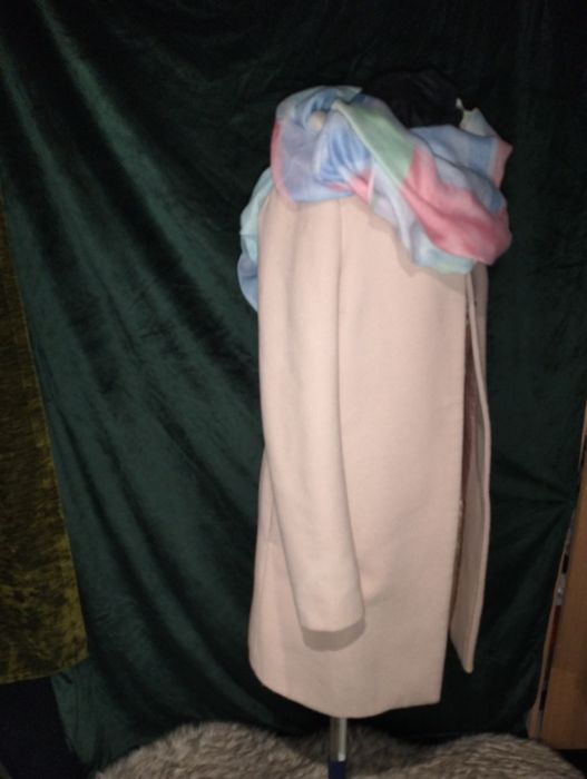 Płaszcz, elegancki,różowy  Benetton