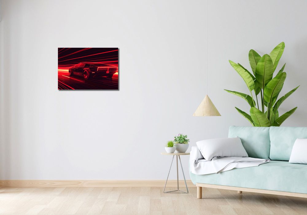 Obraz 60x40cm Prędkość w Czerwonym Neonie