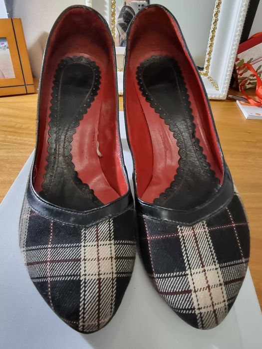 Sapatos de xadrez escocês Stradivarius