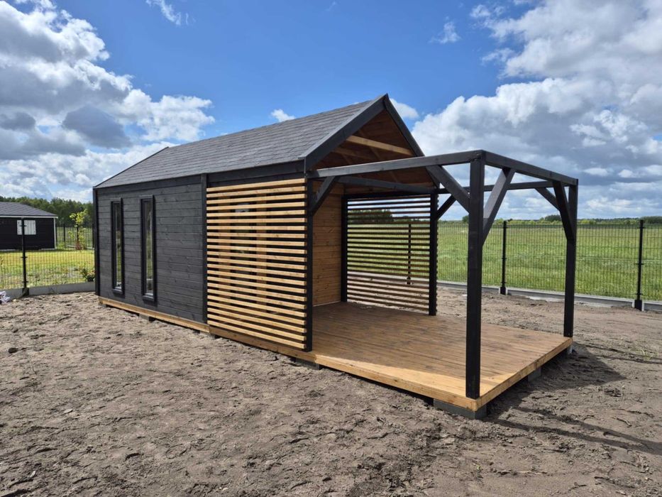 • • • • Domek + altana 2w1 • • • • NOEMI II 3x6 m producent DREWNOTRIK