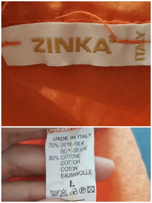Zinka jedwabna bluzka L 40 zwiewna delikatna