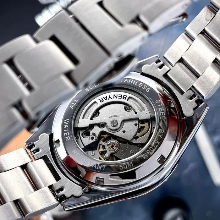 Годинник Benyar у стилі Wave Dial Yellow: Механічний з автопідзаводом, Сталевий