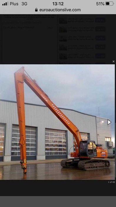 Koparka long, długie ramię, 18 m; kopanie, odmulanie stawów