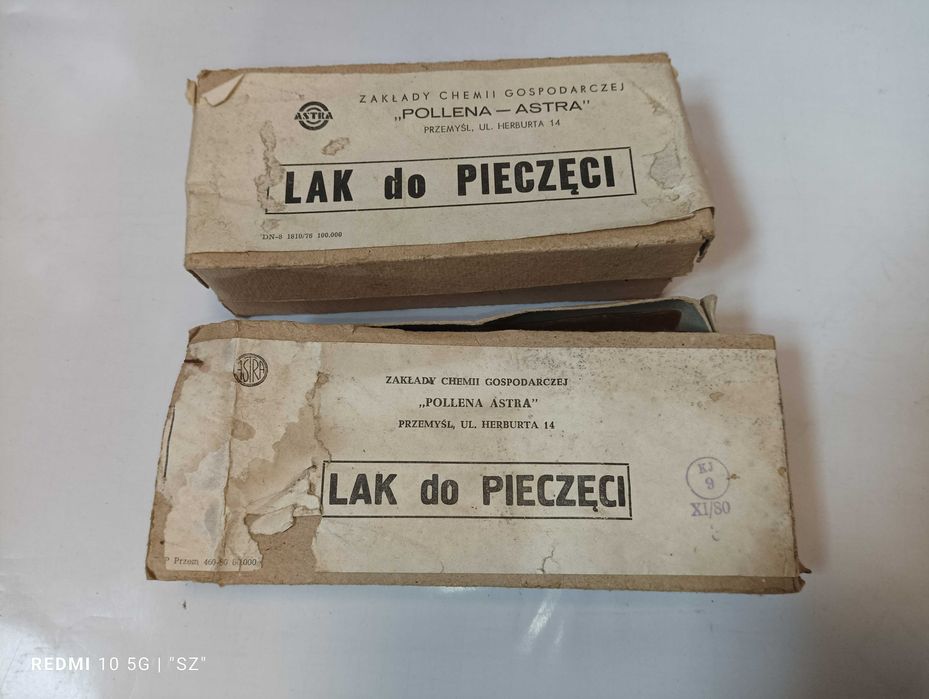 Lak do pieczęci z PRL - 1.3 kg - Pollena-Astra - Przemyśl - 1980