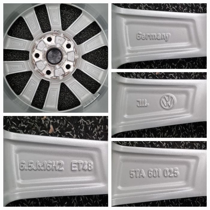 Felgi Alu 16" VW Touran Golf V VI VII Sportsvan Caddy 5x112 Oryginalne