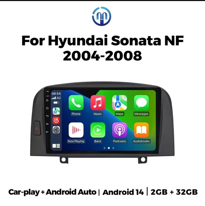 Штатна Магнітола Hyundai Sonata NF 2004-2008 android 14 магнитола